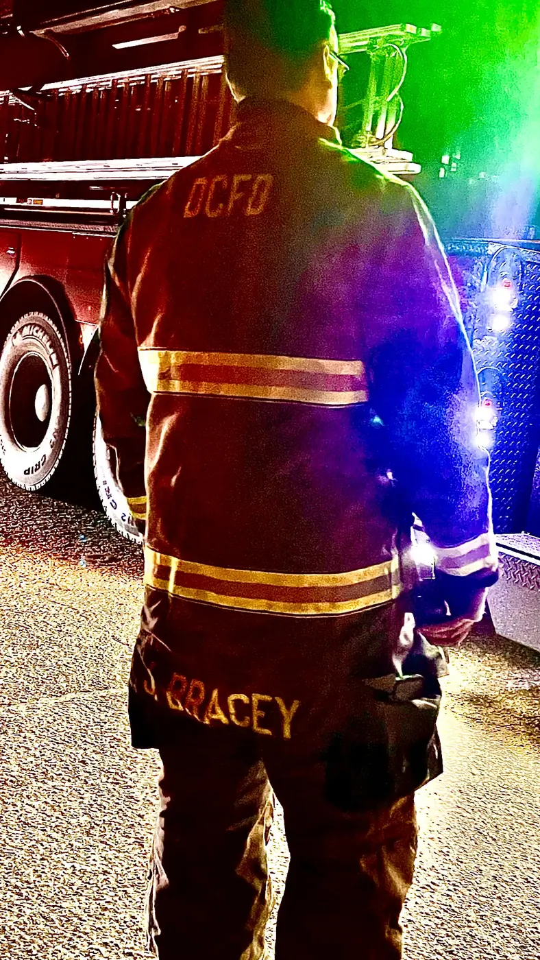 Dr. John Bracey serving as a volunteer firefighter with Dillon County Station 1